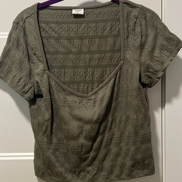 Short-Sleeve Textured Sweetheart Top - Picture 1 of 3